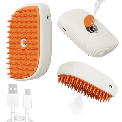 USB Rechargeable Pets Grooming Steam Spray Massage Comb